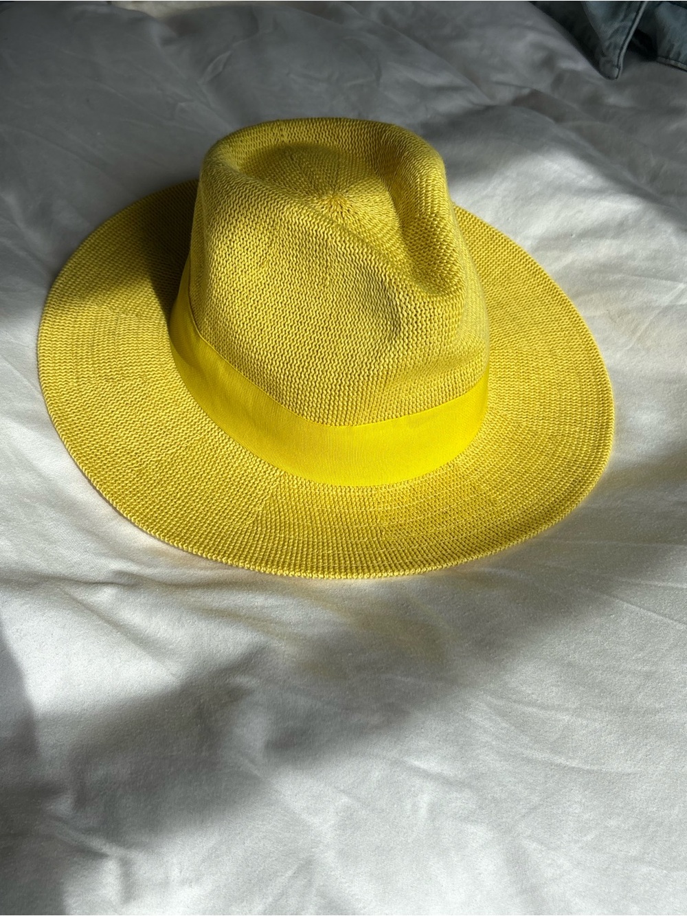 Anthropologie Bright Yellow Knit Sweater Detail